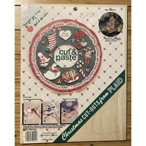 Vintage Apple Bits Cut & Paste Wooden Christmas Cutouts For Crafts Ornaments NOS